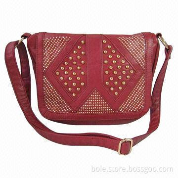 Fashionable Handbag with Gold Studs Decoration